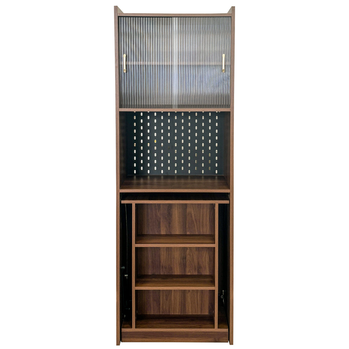 Folding Desk with Storage in Walnut Finish-Free Shipping - aurelia-clothing-8955