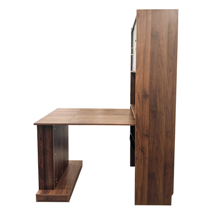 Folding Desk with Storage in Walnut Finish-Free Shipping - aurelia-clothing-8955