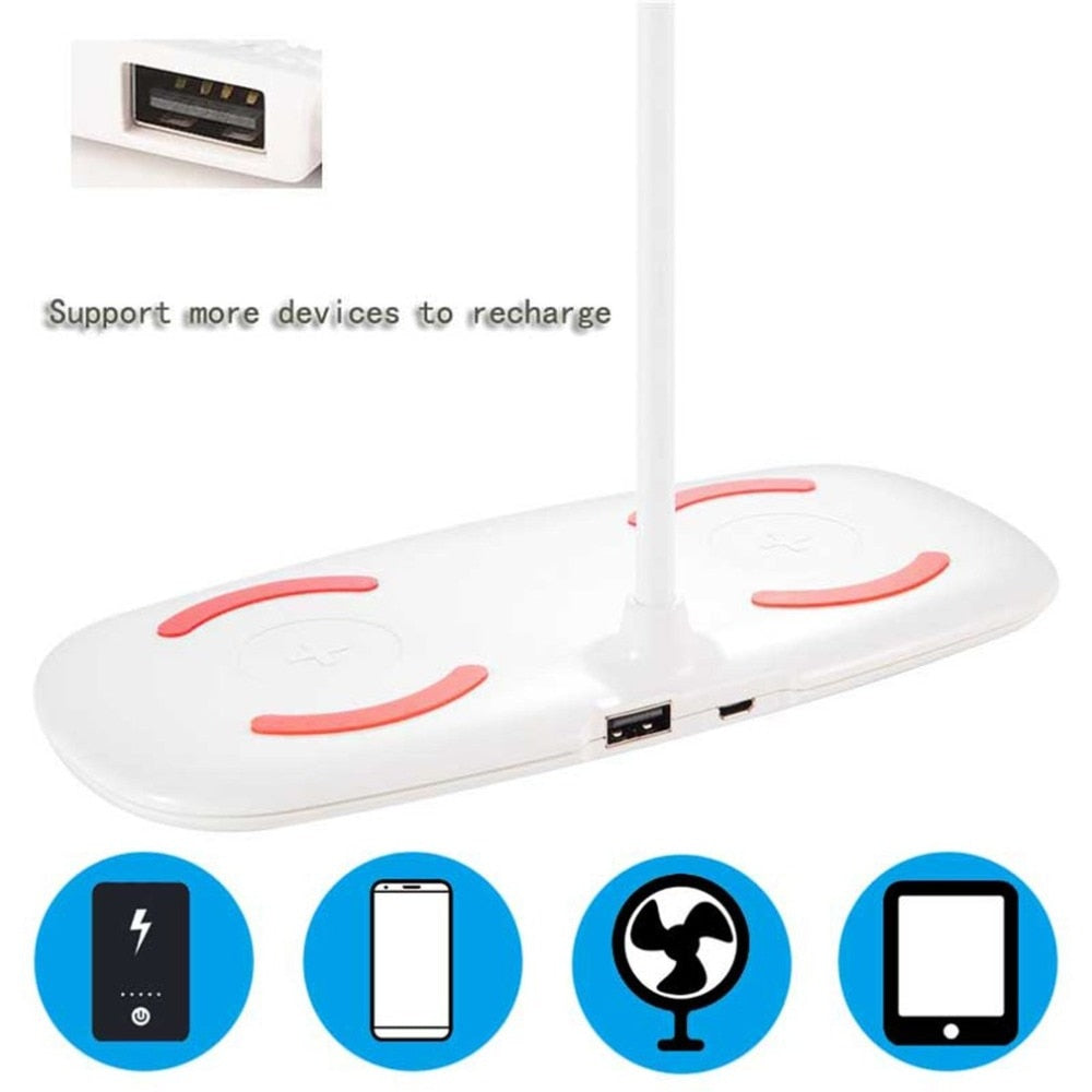 Folding LED Desk Lamp Night Light Smart Folding Touch Adjust Reading Table Lamp Folding Led Lamp Charged For Mobile Phones - Free Shipping - aurelia-clothing-8955