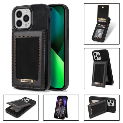 For iPhone 14ProMax Card Holder Phone Leather Case Samsung S23Ultra Photo Frame Magnetic Buckle Protective Case - Free Shipping - aurelia-clothing-8955