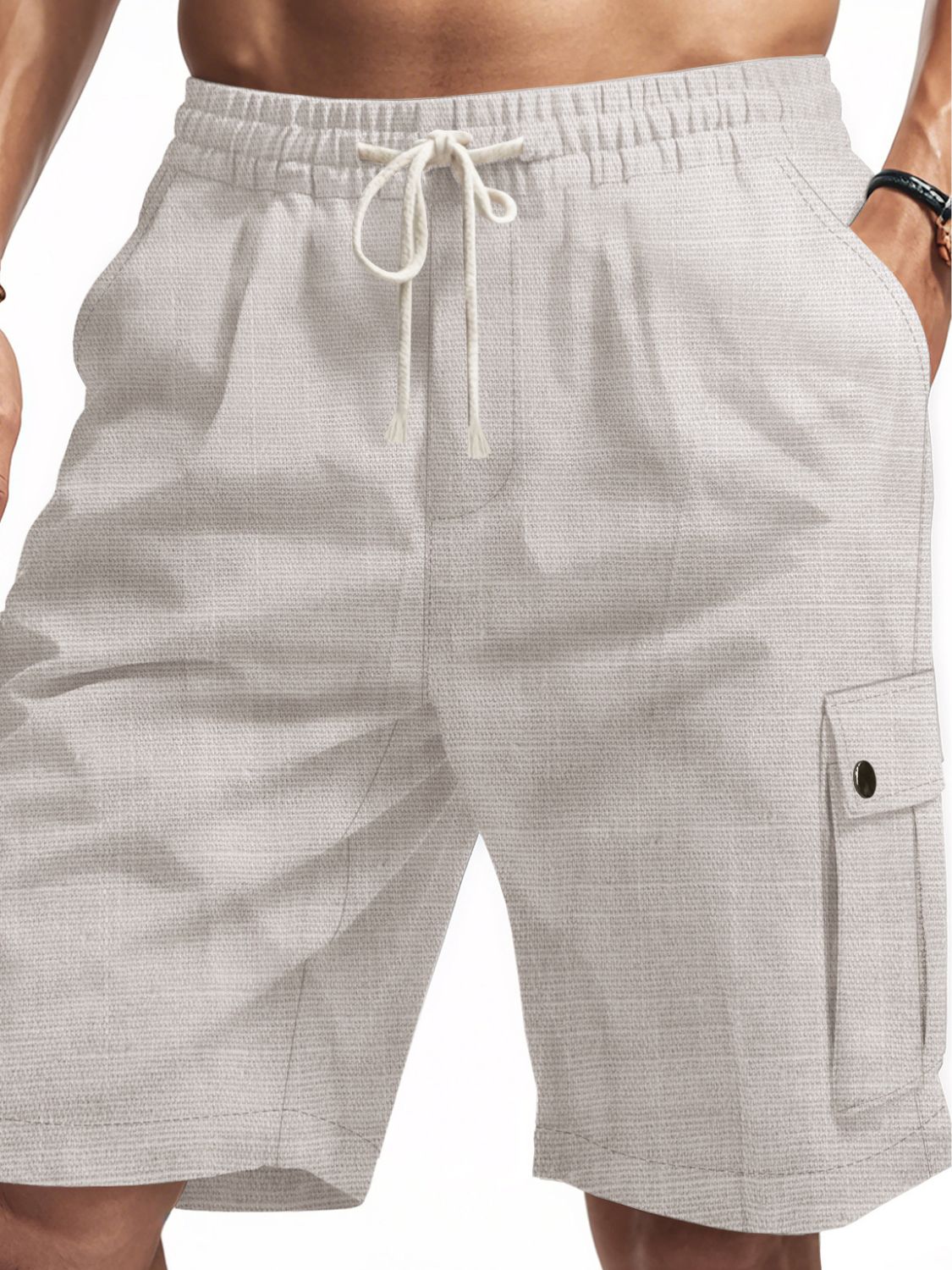 Full Size Drawstring Shorts with Pockets Plus Size-Free Shipping - aurelia-clothing-8955