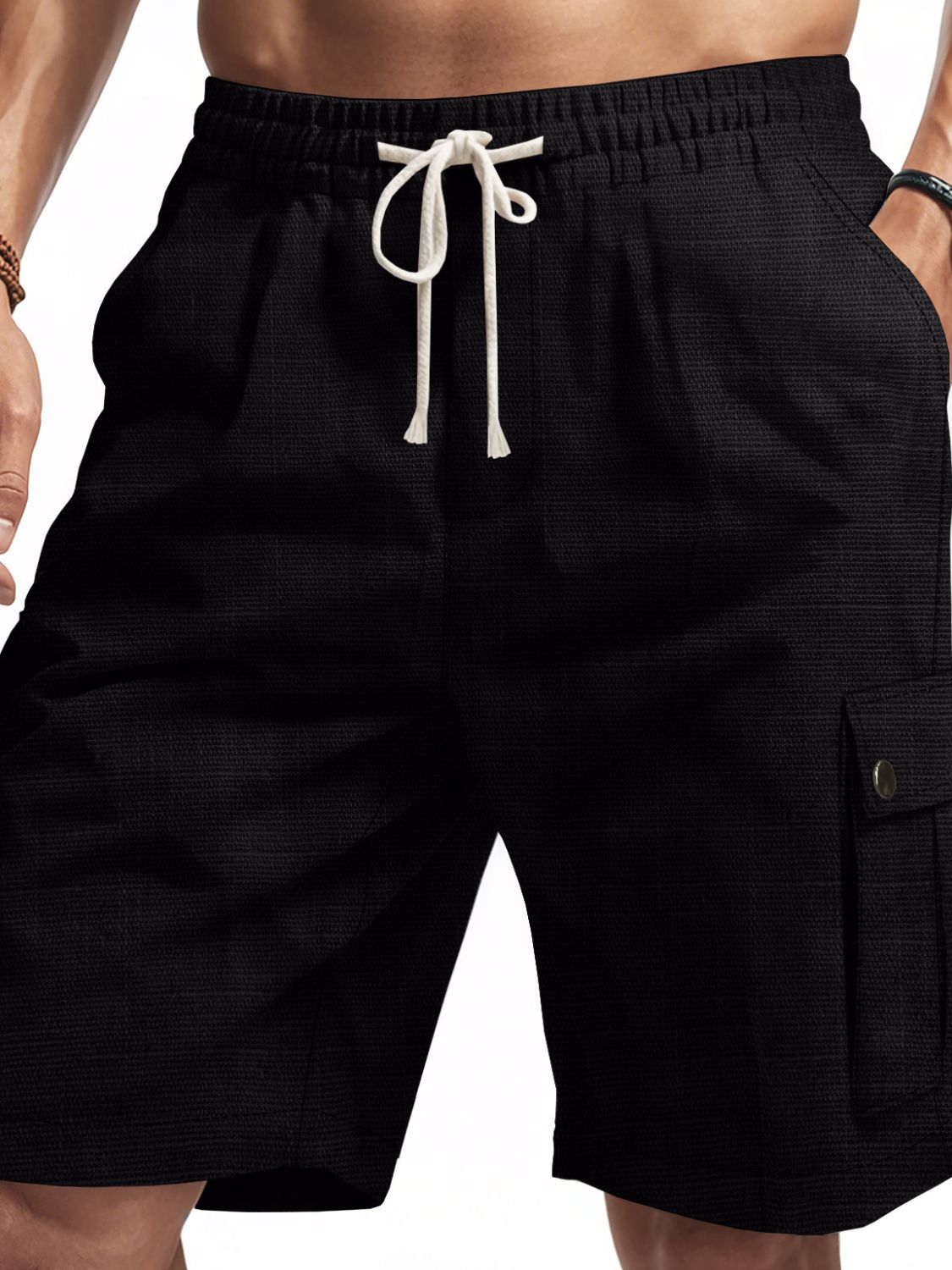 Full Size Drawstring Shorts with Pockets Plus Size-Free Shipping - aurelia-clothing-8955