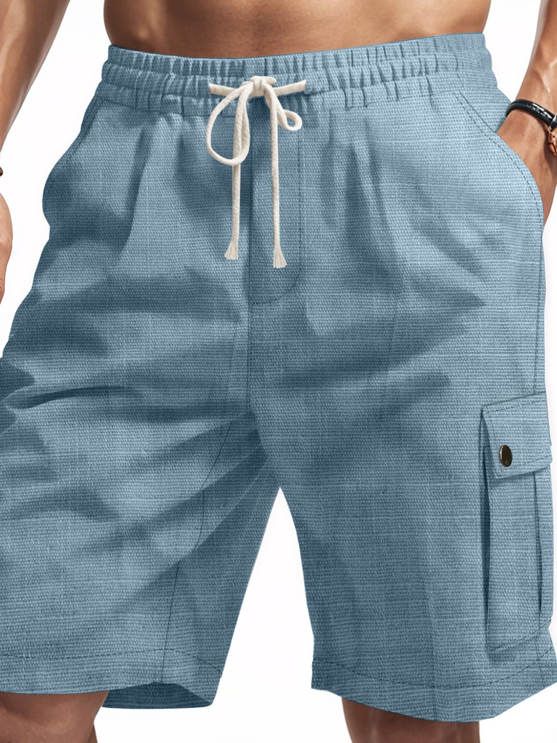 Full Size Drawstring Shorts with Pockets Plus Size-Free Shipping - aurelia-clothing-8955