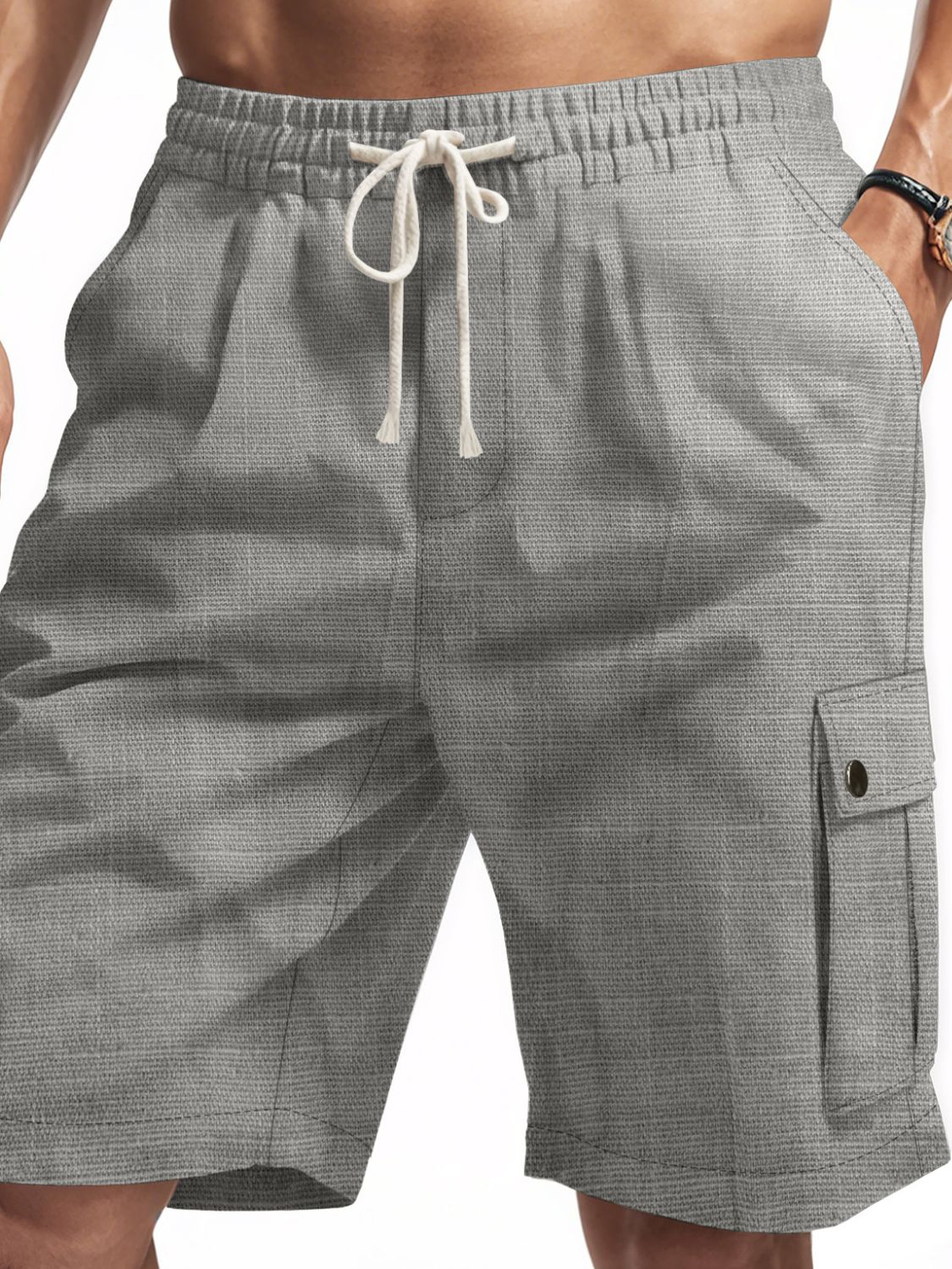 Full Size Drawstring Shorts with Pockets Plus Size-Free Shipping - aurelia-clothing-8955