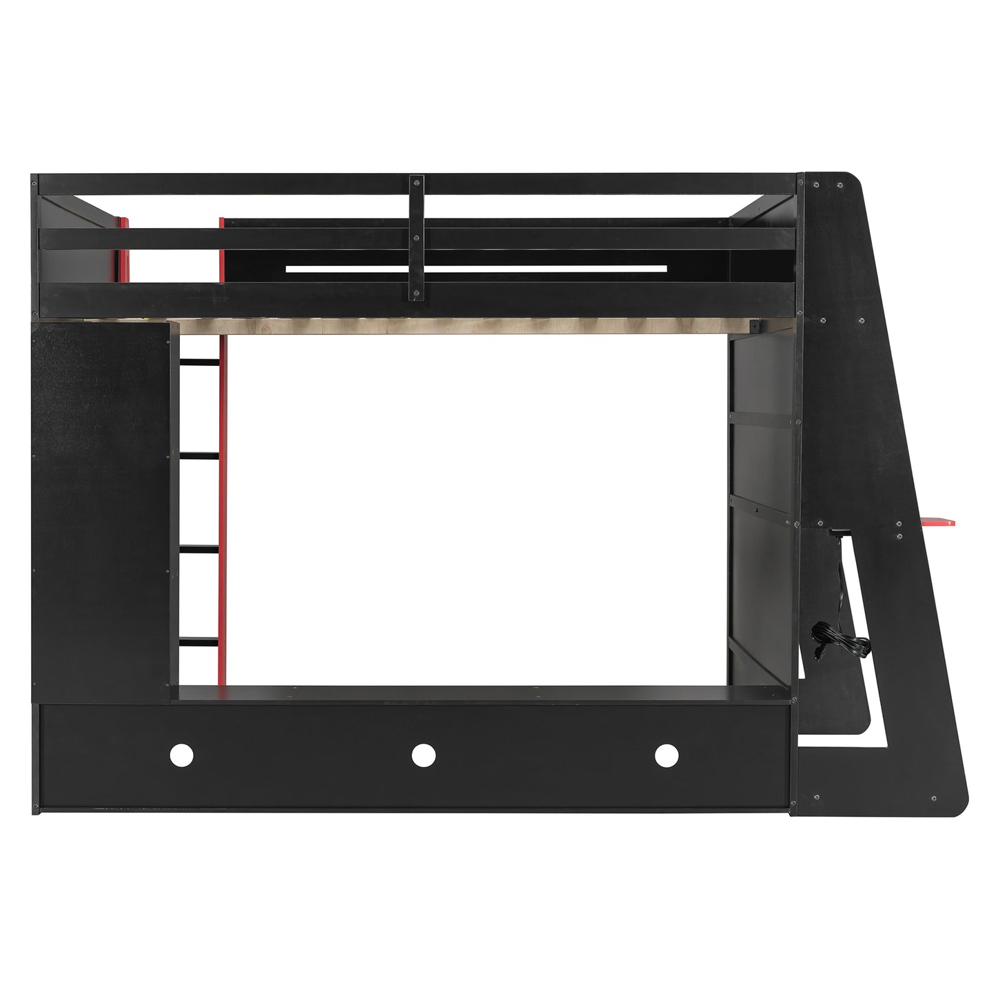 Full Size Wood Loft Bed with Desk-Free Shipping - Aurelia Clothing