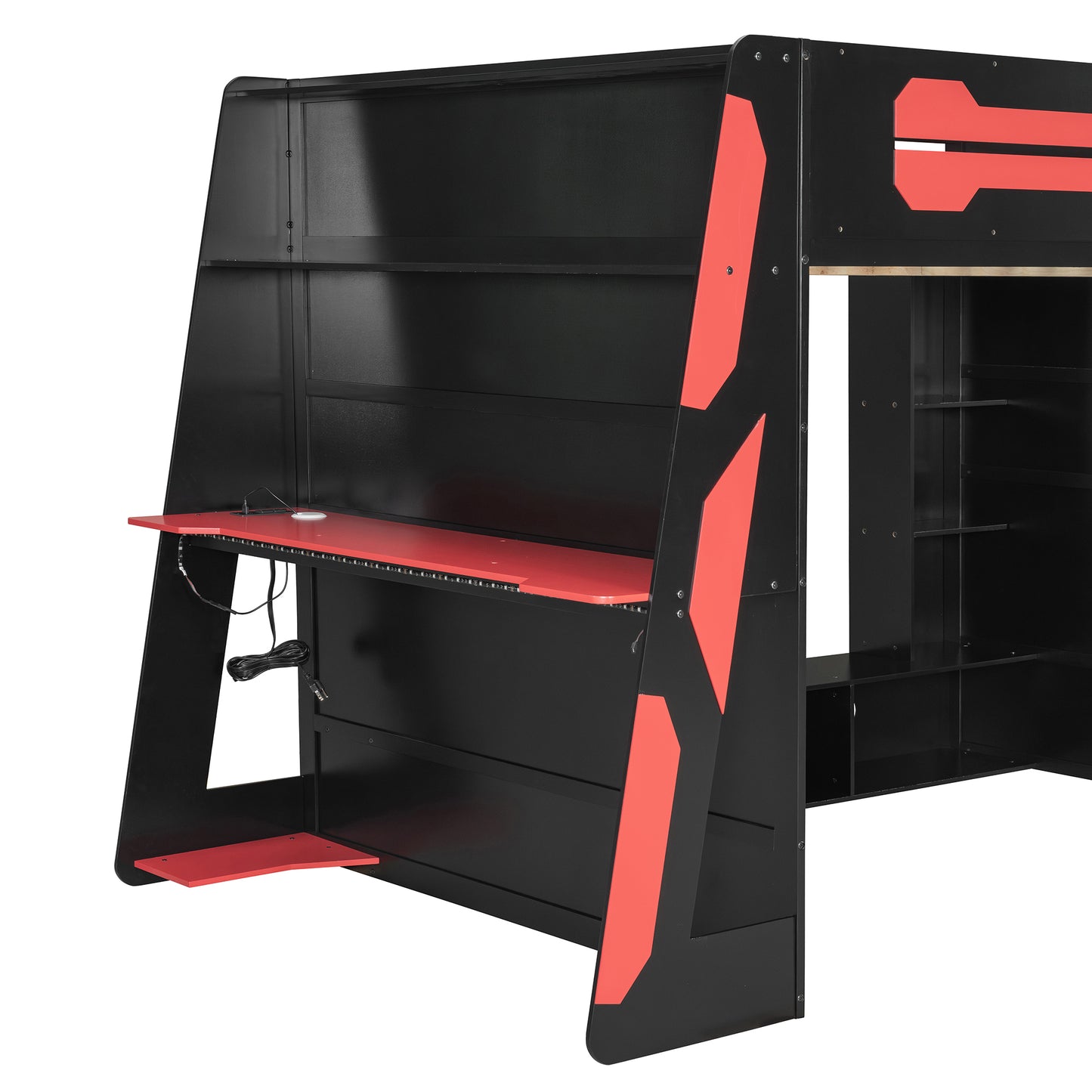Full Size Wood Loft Bed with Desk-Free Shipping - aurelia-clothing-8955