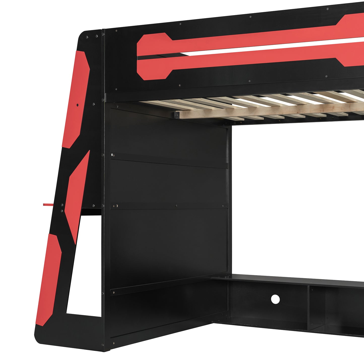 Full Size Wood Loft Bed with Desk-Free Shipping - aurelia-clothing-8955