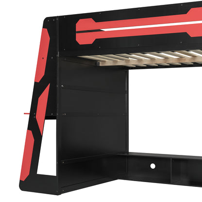 Full Size Wood Loft Bed with Desk-Free Shipping - aurelia-clothing-8955
