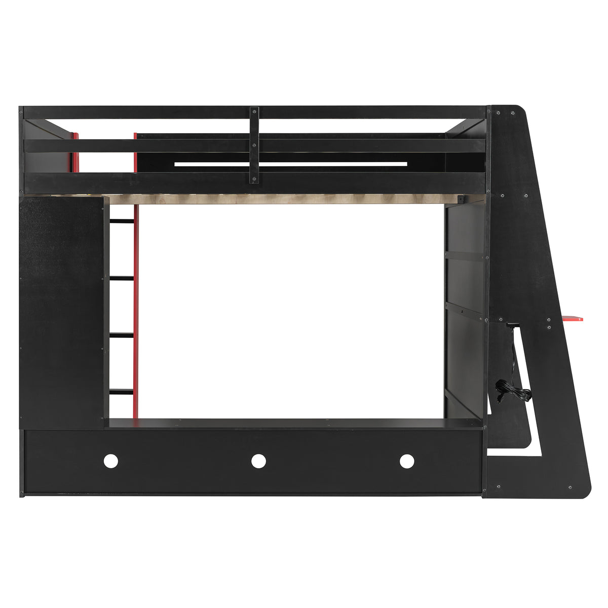 Full Size Wood Loft Bed with Desk-Free Shipping - aurelia-clothing-8955