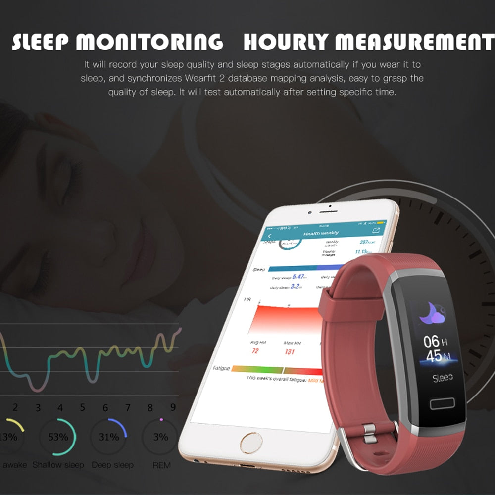 GT101 Smart Bracelet Sport Watch Heart Rate Monitor Pedometer Fitness Tracker Compatible IOS Android For Men Women - Free Shipping - aurelia-clothing-8955