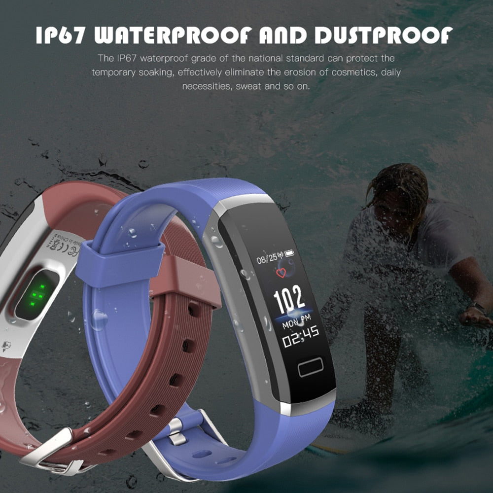 GT101 Smart Bracelet Sport Watch Heart Rate Monitor Pedometer Fitness Tracker Compatible IOS Android For Men Women - Free Shipping - aurelia-clothing-8955