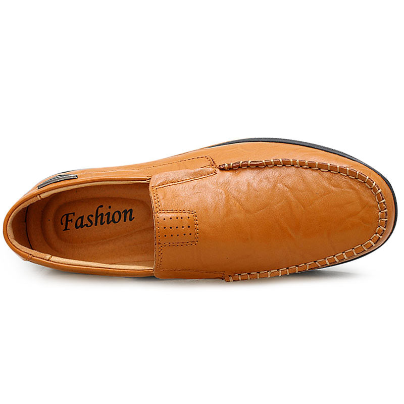 Genuine Leather Mens Moccasin Shoes Black Men Flats Breathable Casual Italian Loafers Comfortable Plus Size - Free Shipping - aurelia-clothing-8955