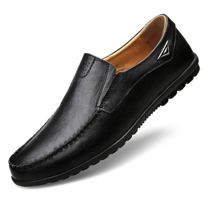 Genuine Leather Mens Moccasin Shoes Black Men Flats Breathable Casual Italian Loafers Comfortable Plus Size - Free Shipping - aurelia-clothing-8955