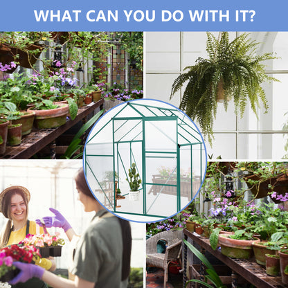 Green-6 x 8 FT Outdoor Patio Greenhouse - Free Shipping - aurelia-clothing-8955