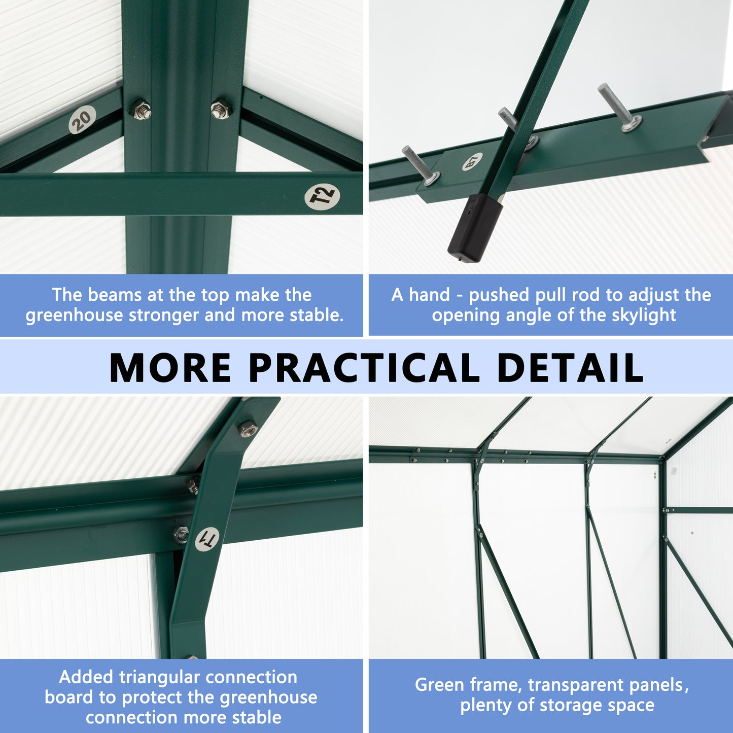 Green-6 x 8 FT Outdoor Patio Greenhouse - Free Shipping - aurelia-clothing-8955