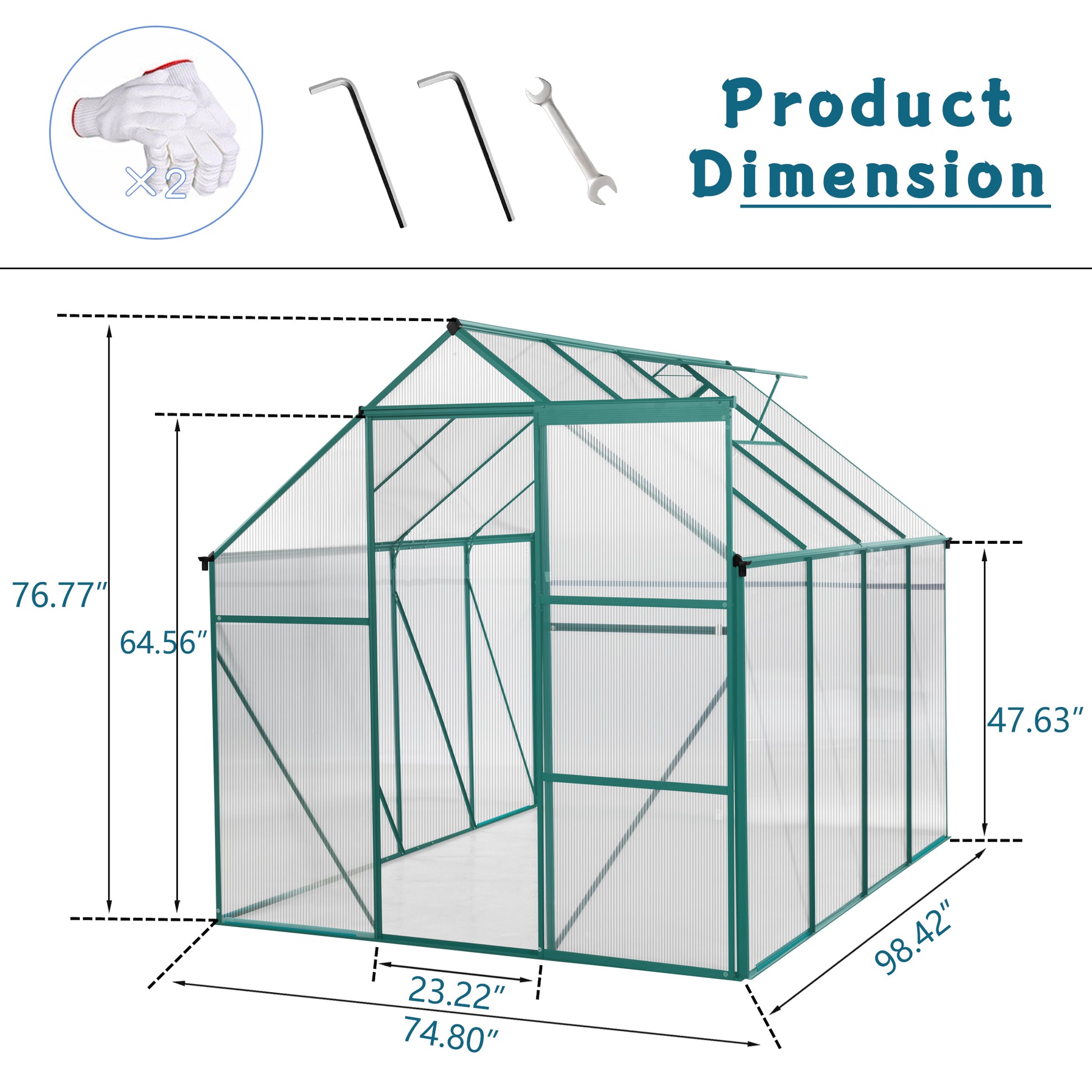 Green-6 x 8 FT Outdoor Patio Greenhouse - Free Shipping - aurelia-clothing-8955