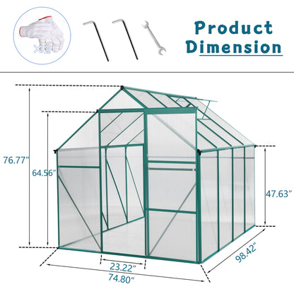 Green-6 x 8 FT Outdoor Patio Greenhouse - Free Shipping - aurelia-clothing-8955