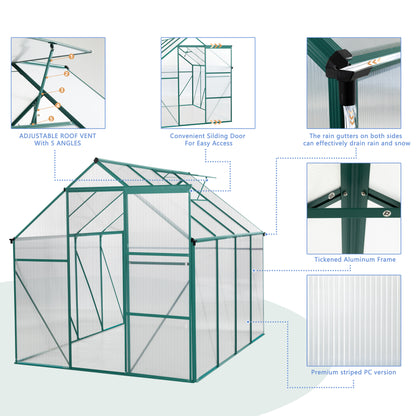 Green-6 x 8 FT Outdoor Patio Greenhouse - Free Shipping - aurelia-clothing-8955