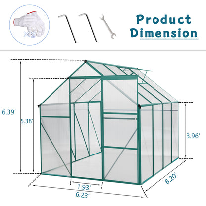 Green-6 x 8 FT Outdoor Patio Greenhouse - Free Shipping - aurelia-clothing-8955