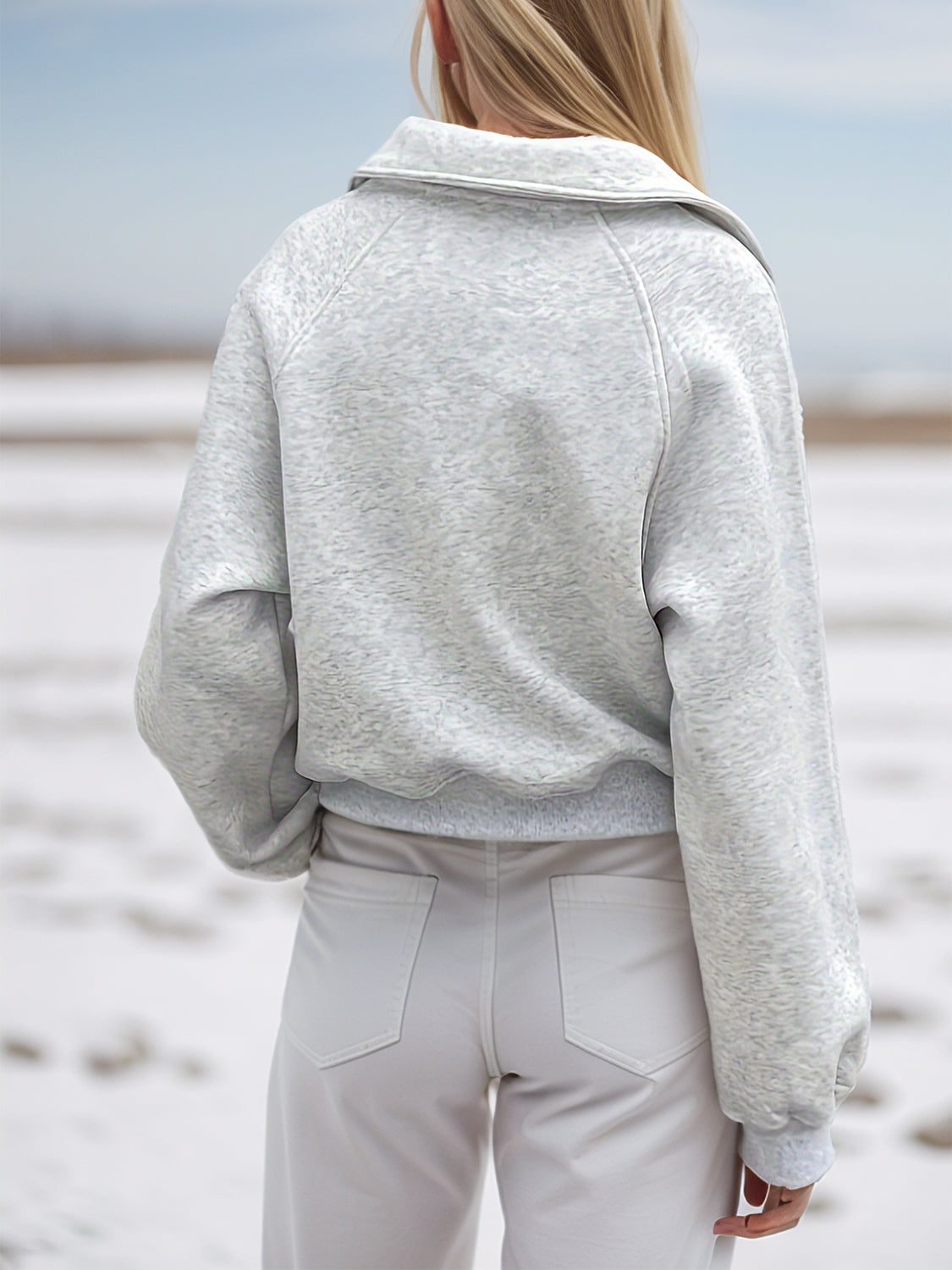 Half Zip Long Sleeve Sweatshirt - aurelia-clothing-8955