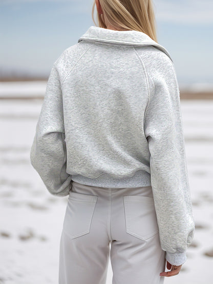 Half Zip Long Sleeve Sweatshirt - aurelia-clothing-8955