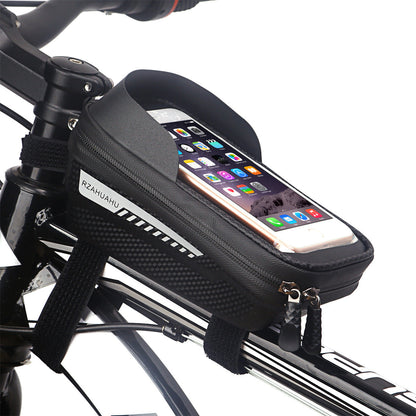 Hard Shell Bicycle Bag Front Beam Bag Mountain Bike Mobile Phone Touch Screen Upper Tube Bag Saddle Bag Riding Equipment - Free Shipping - aurelia-clothing-8955