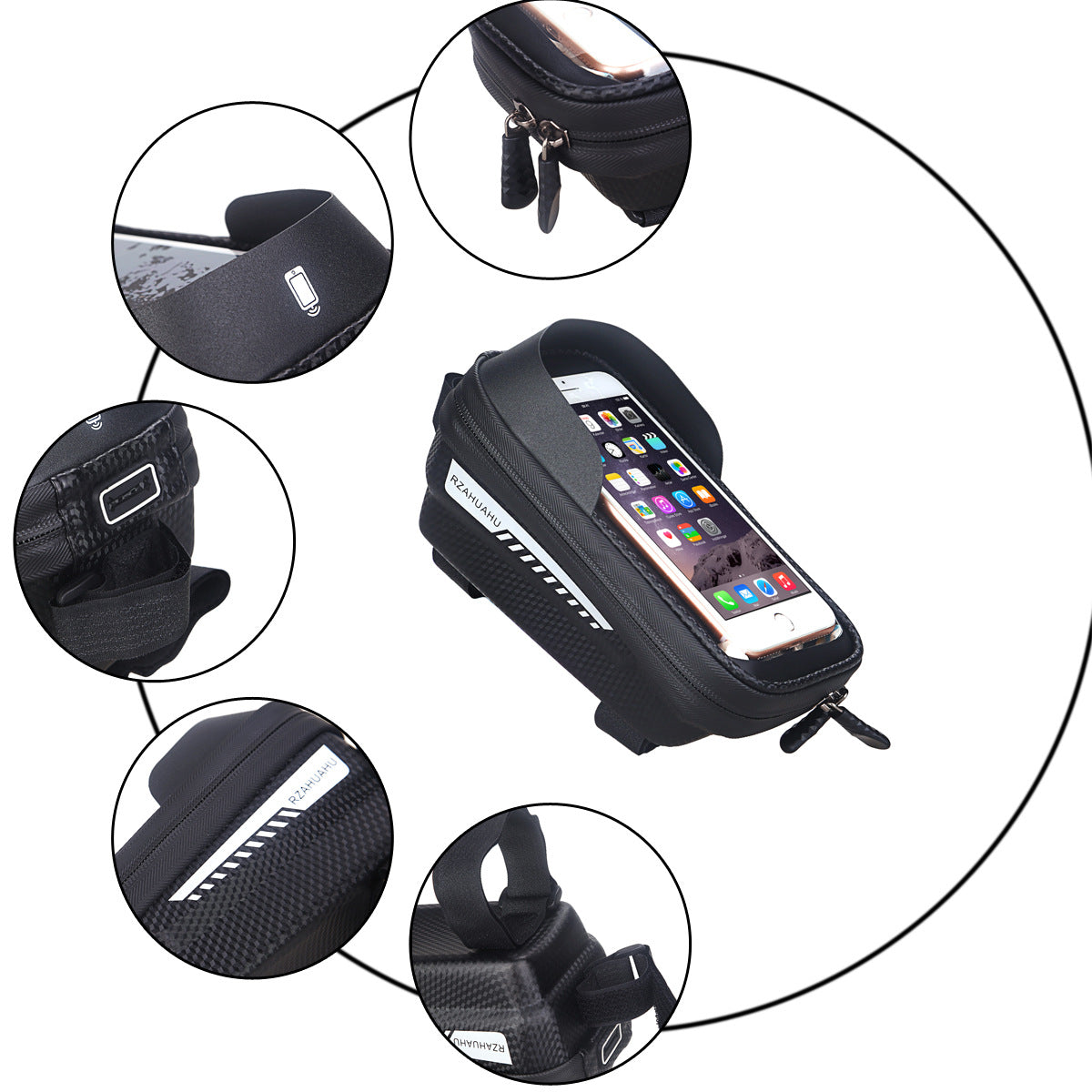 Hard Shell Bicycle Bag Front Beam Bag Mountain Bike Mobile Phone Touch Screen Upper Tube Bag Saddle Bag Riding Equipment - Free Shipping - aurelia-clothing-8955