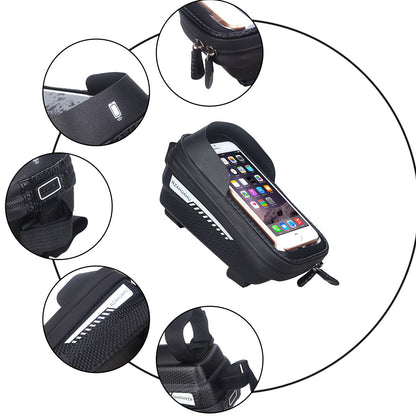 Hard Shell Bicycle Bag Front Beam Bag Mountain Bike Mobile Phone Touch Screen Upper Tube Bag Saddle Bag Riding Equipment - Free Shipping - aurelia-clothing-8955
