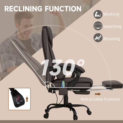 High Back Vibration Massage Office Chair with 6 Points, Hight Adjustable Computer Desk Chair, Reclining Office Chair  - Free Shipping - aurelia-clothing-8955