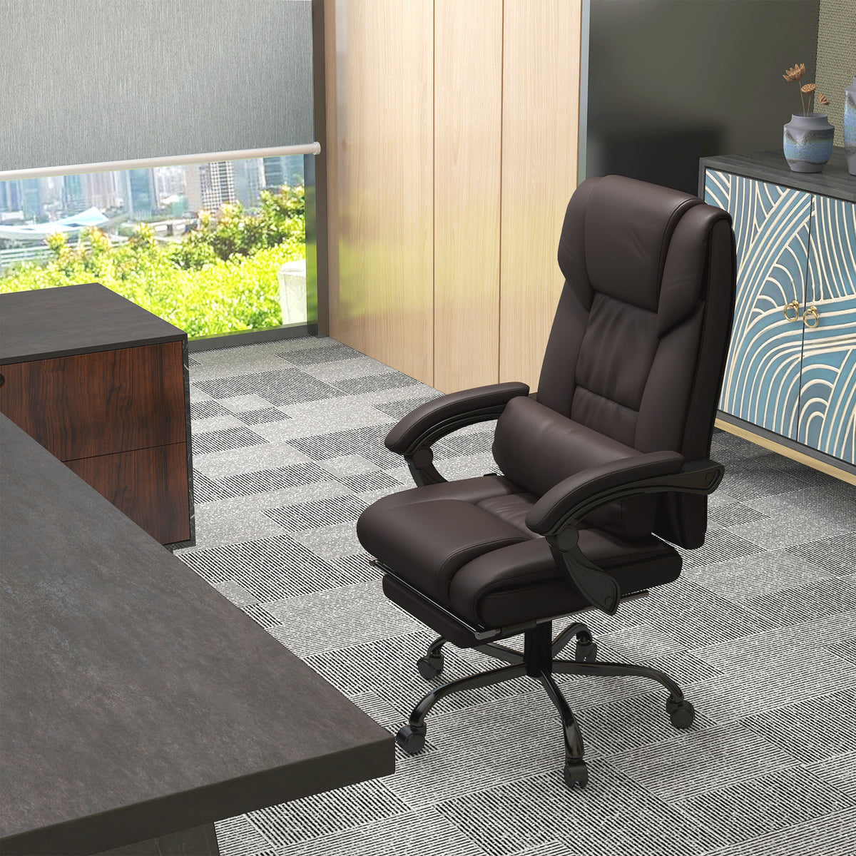 High Back Vibration Massage Office Chair with 6 Points, Hight Adjustable Computer Desk Chair, Reclining Office Chair  - Free Shipping - aurelia-clothing-8955