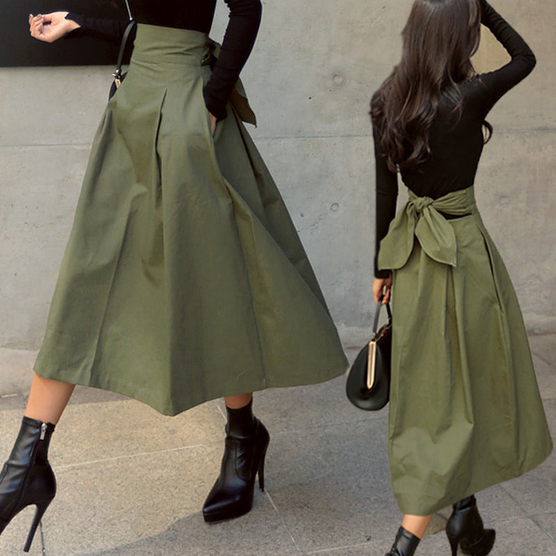 High Waist Bow Slim Skirts-Free Shipping - aurelia-clothing-8955