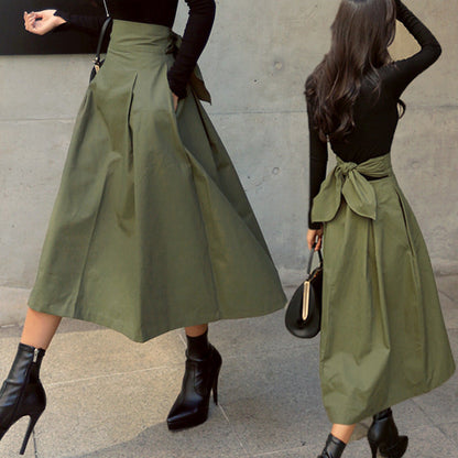 High Waist Bow Slim Skirts-Free Shipping - aurelia-clothing-8955