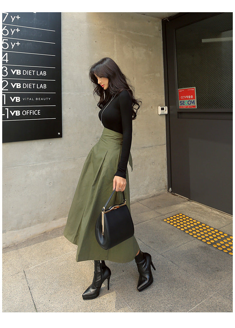 High Waist Bow Slim Skirts-Free Shipping - aurelia-clothing-8955