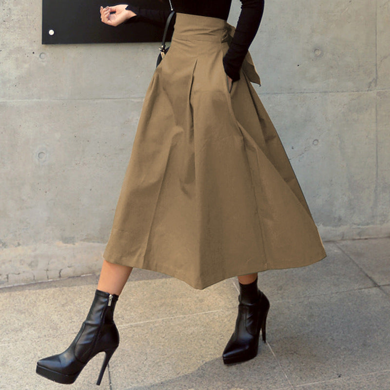 High Waist Bow Slim Skirts-Free Shipping - aurelia-clothing-8955