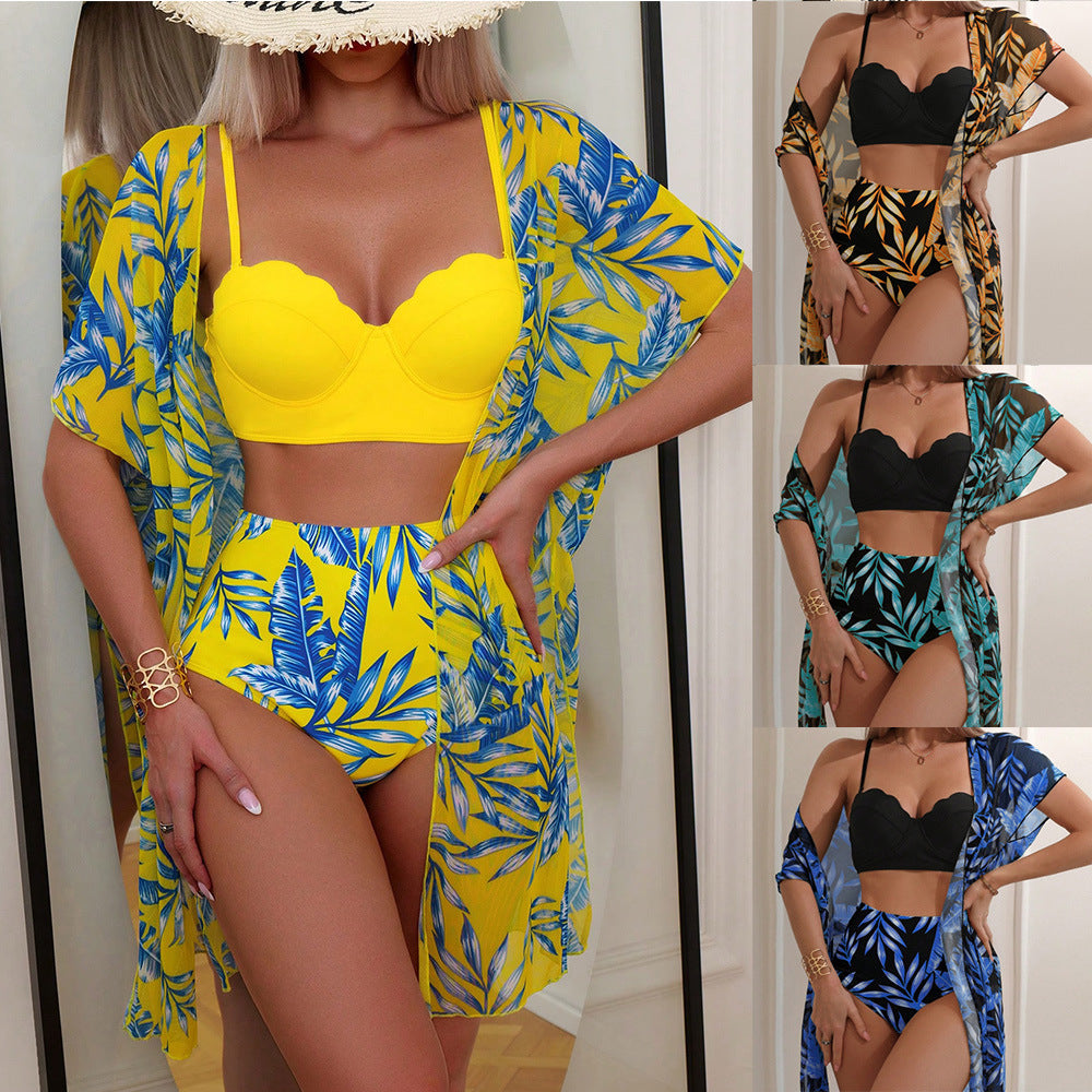 High Waist Lace Swimsuit Set - Free Shipping - aurelia-clothing-8955
