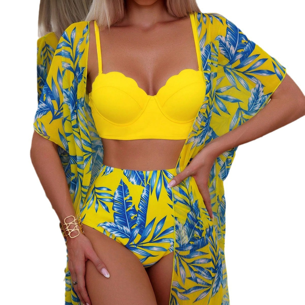 High Waist Lace Swimsuit Set - Free Shipping - aurelia-clothing-8955