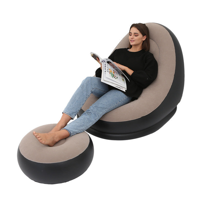 Inflatable Air Mattress Lazy Sofa Deck Chair Comfortable Leg Stool Rest Single Beanbag for home and Outdoor Use - Free Shipping - aurelia-clothing-8955
