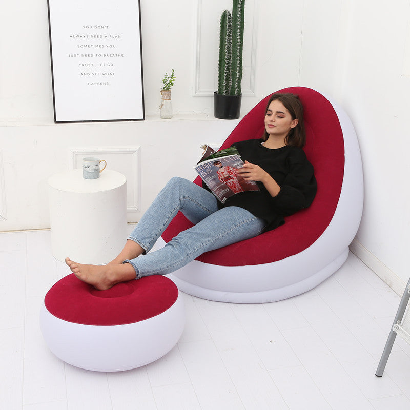Inflatable Air Mattress Lazy Sofa Deck Chair Comfortable Leg Stool Rest Single Beanbag for home and Outdoor Use - Free Shipping - aurelia-clothing-8955
