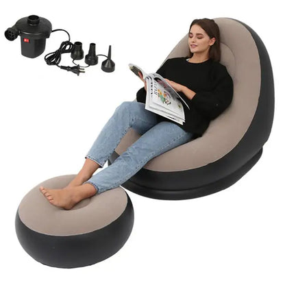 Inflatable Air Mattress Lazy Sofa Deck Chair Comfortable Leg Stool Rest Single Beanbag for home and Outdoor Use - Free Shipping - aurelia-clothing-8955