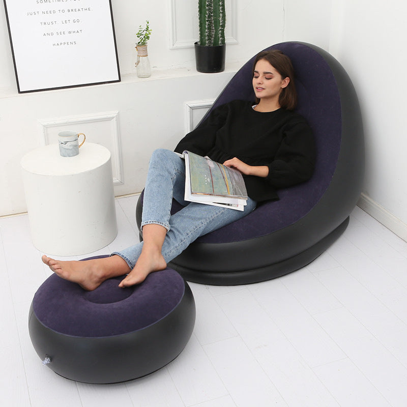 Inflatable Air Mattress Lazy Sofa Deck Chair Comfortable Leg Stool Rest Single Beanbag for home and Outdoor Use - Free Shipping - aurelia-clothing-8955