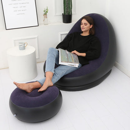 Inflatable Air Mattress Lazy Sofa Deck Chair Comfortable Leg Stool Rest Single Beanbag for home and Outdoor Use - Free Shipping - aurelia-clothing-8955