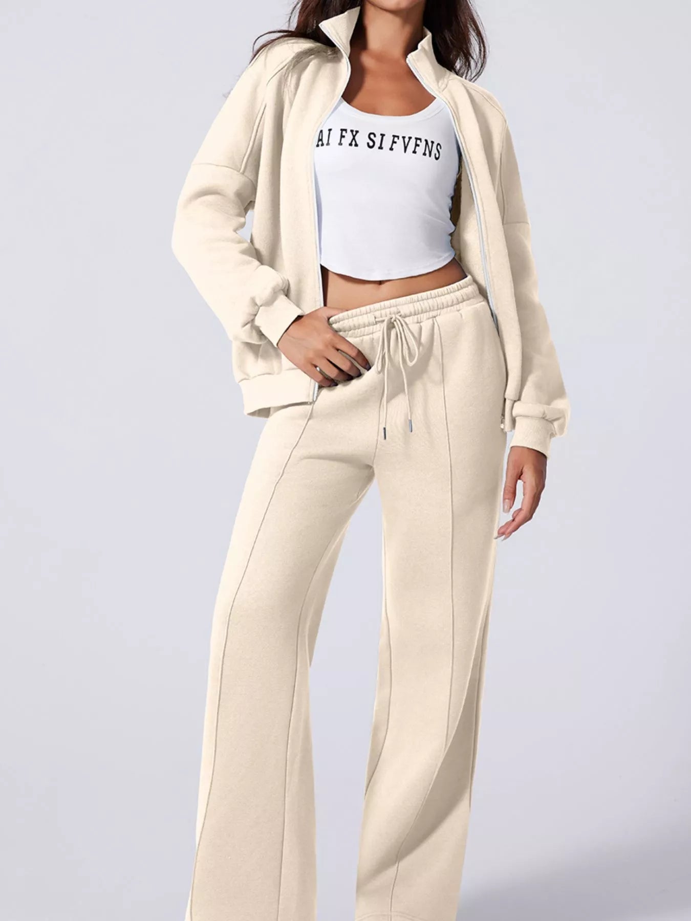 Jacket and Drawstring Pants Active-Free Shipping - aurelia-clothing-8955