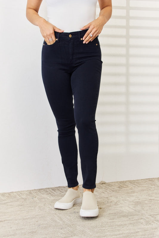 Judy Blue Full Size Garment Dyed Tummy Control Skinny Jeans - Free Shipping - aurelia-clothing-8955