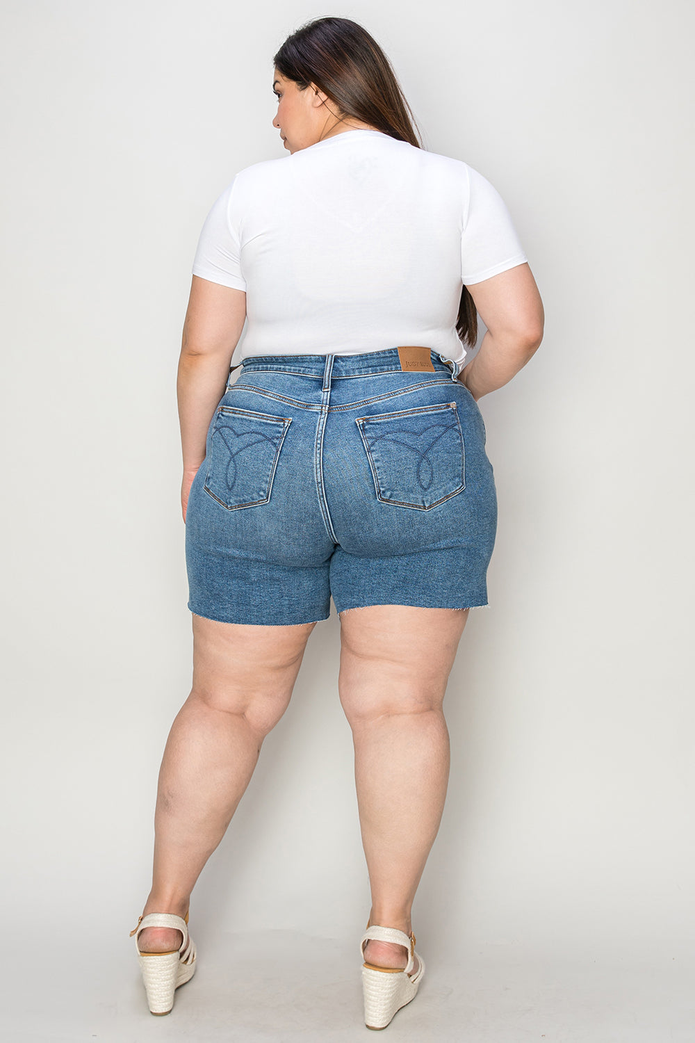 Judy Blue Full Size High Waist Slim Denim Shorts - Free Shipping - aurelia-clothing-8955