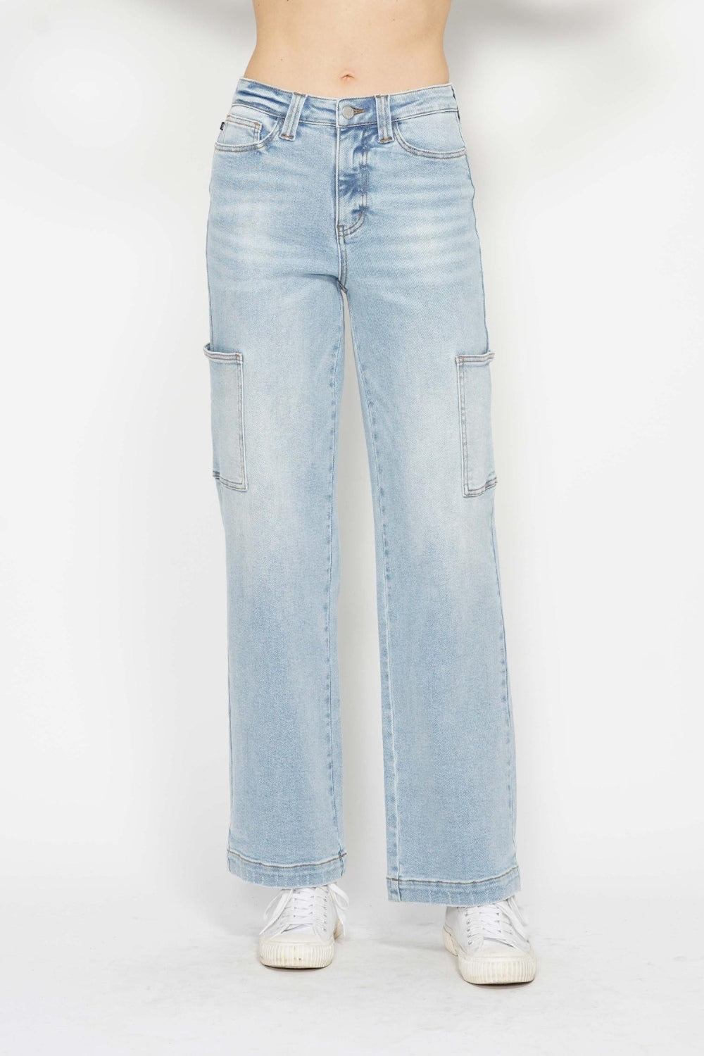 Judy Blue Full Size High Waist Straight Cargo Jeans - Free Shipping - aurelia-clothing-8955