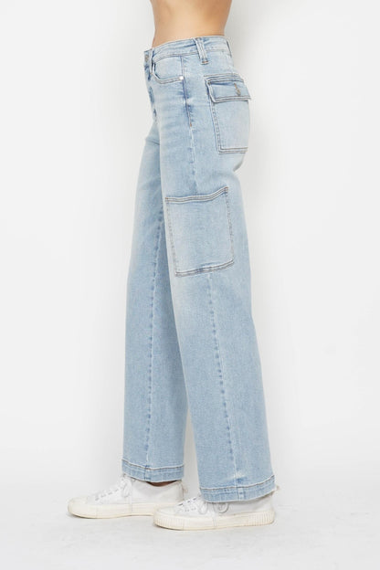 Judy Blue Full Size High Waist Straight Cargo Jeans - Free Shipping - aurelia-clothing-8955