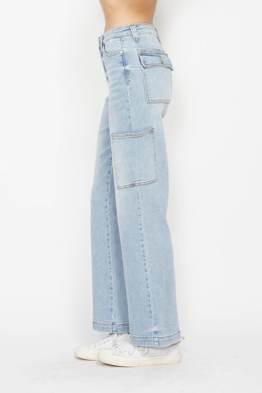 Judy Blue Full Size High Waist Straight Cargo Jeans - Free Shipping - aurelia-clothing-8955