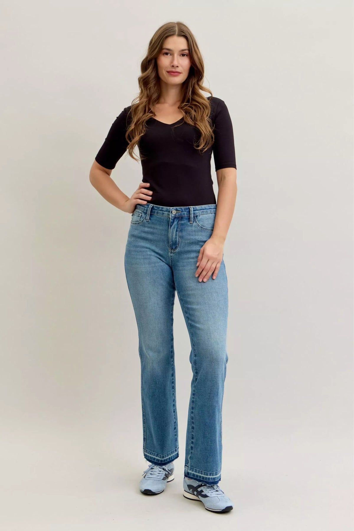 Judy Blue Full Size Mid Rise Slim Bootcut-Free Shipping - aurelia-clothing-8955