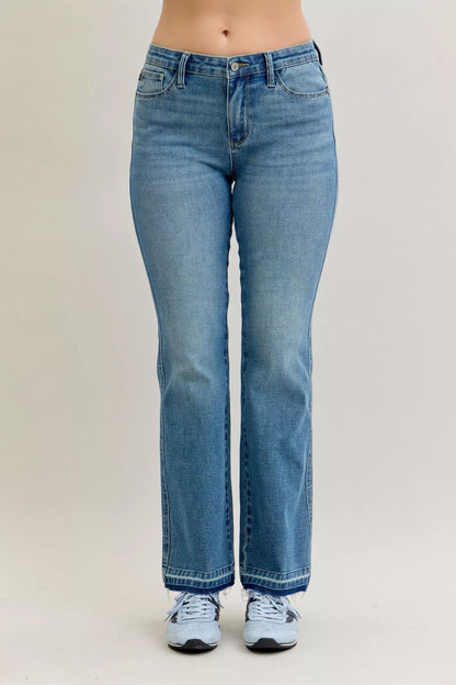 Judy Blue Full Size Mid Rise Slim Bootcut-Free Shipping - aurelia-clothing-8955