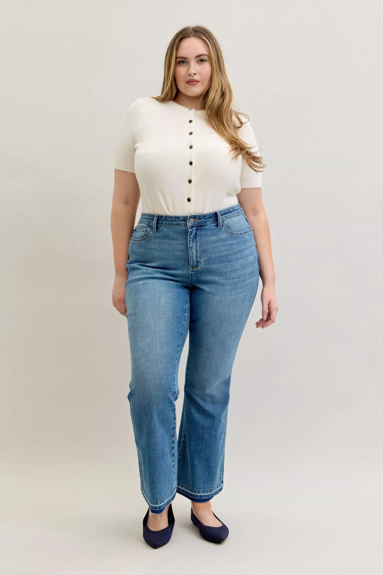 Judy Blue Full Size Mid Rise Slim Bootcut-Free Shipping - aurelia-clothing-8955